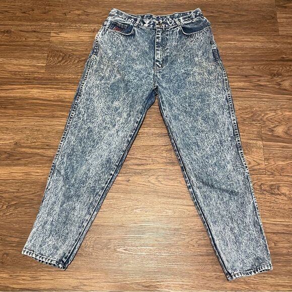 Vintage Gitano 80’s Ultra High Waist Tapered Leg Acid Washed Jeans Size 16 - Picture 1 of 11